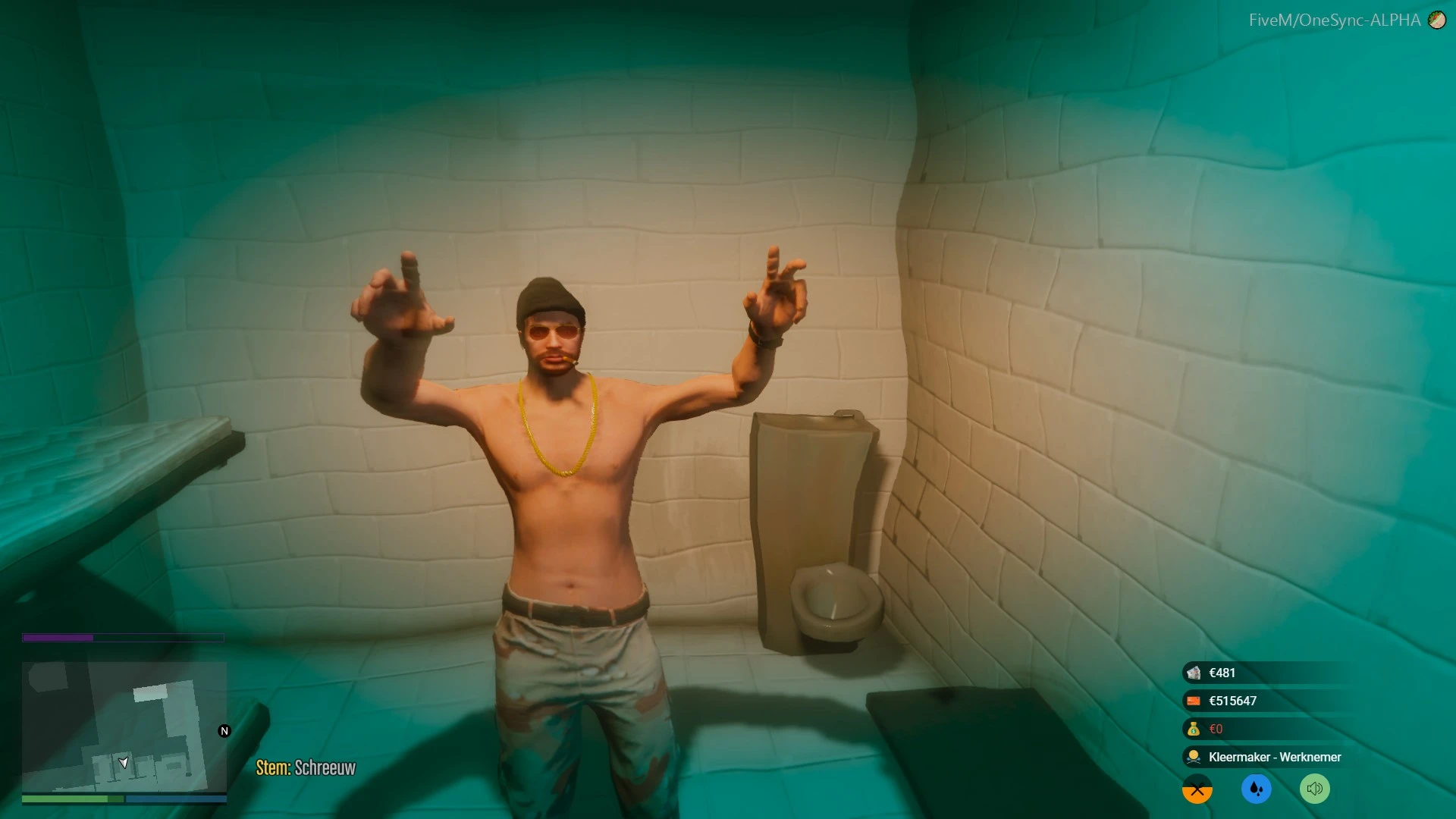 drunk in prison, somehow, again