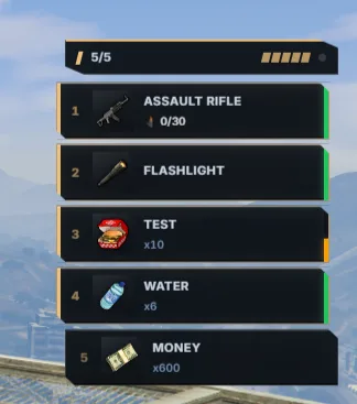 Loadout hotbar layout