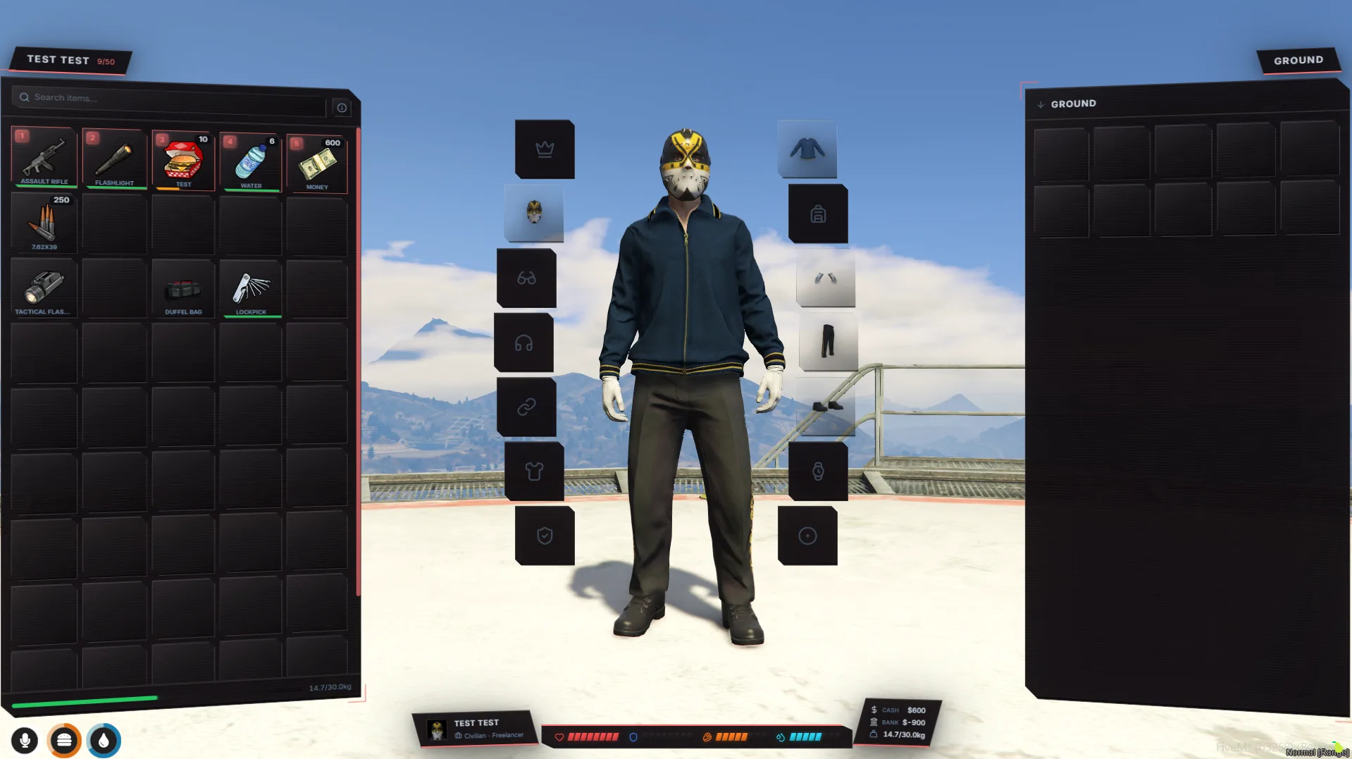 Visor layout with the Vertex theme applied