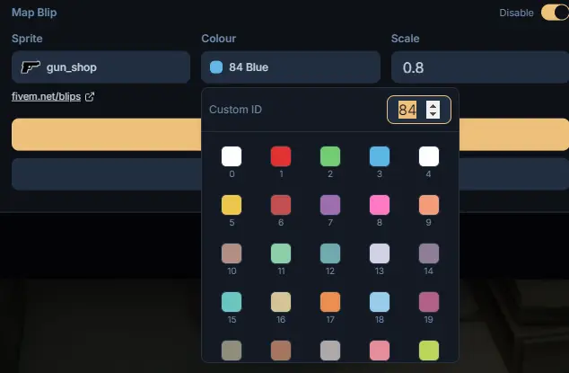 Blip colour picker