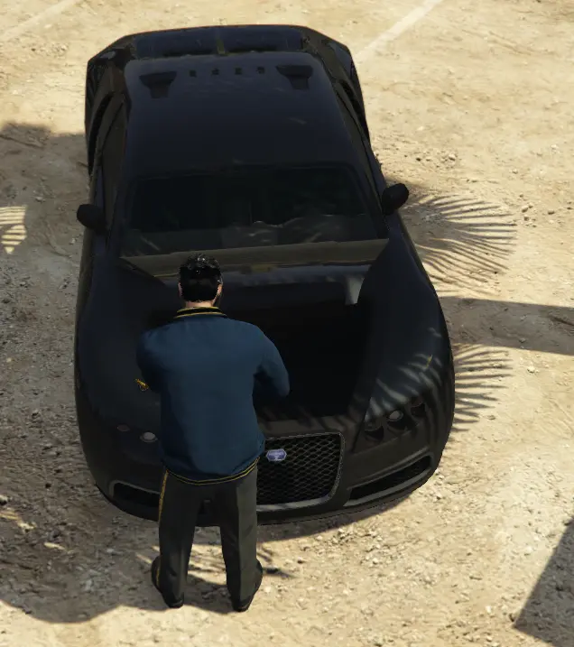 Player browsing the hood storage of their vehicle